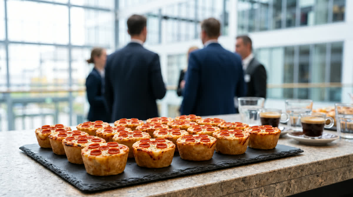 Italian Pizza Muffins at a corporate reception
