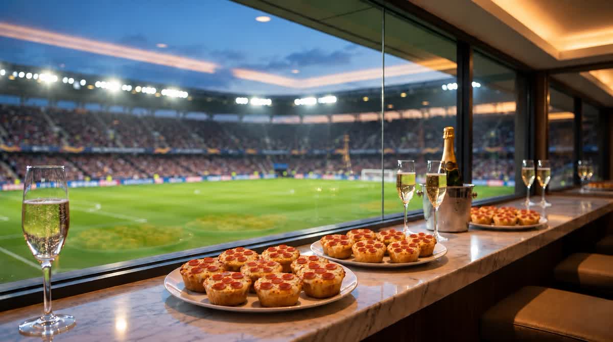 Italian Pizza Muffins in a stadium VIP suite