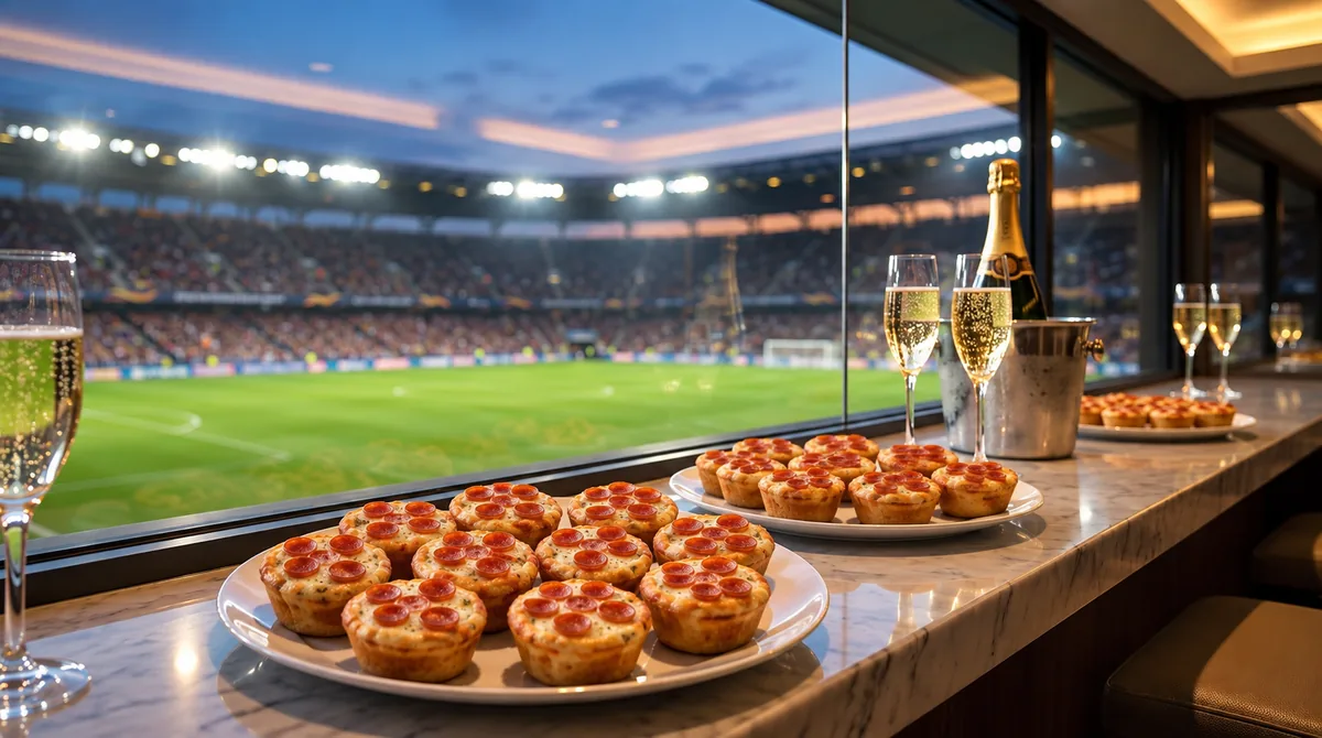 Italian Pizza Muffins in a stadium VIP suite