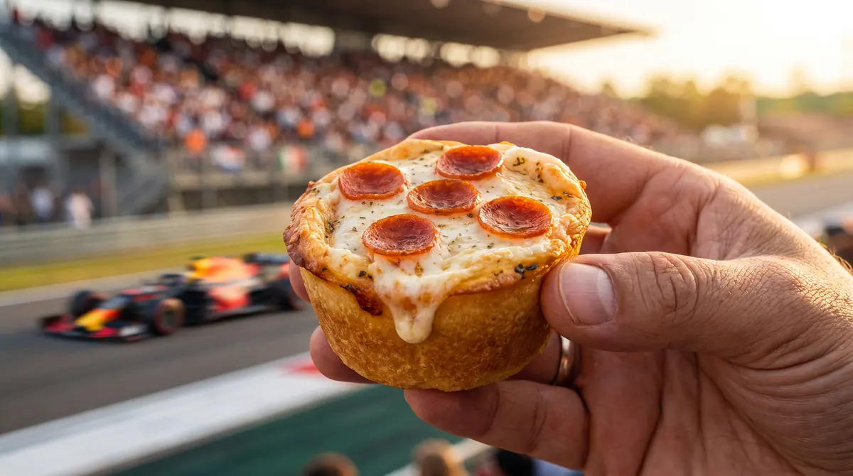 Italian Pizza Muffins served trackside at a Formula 1 circuit